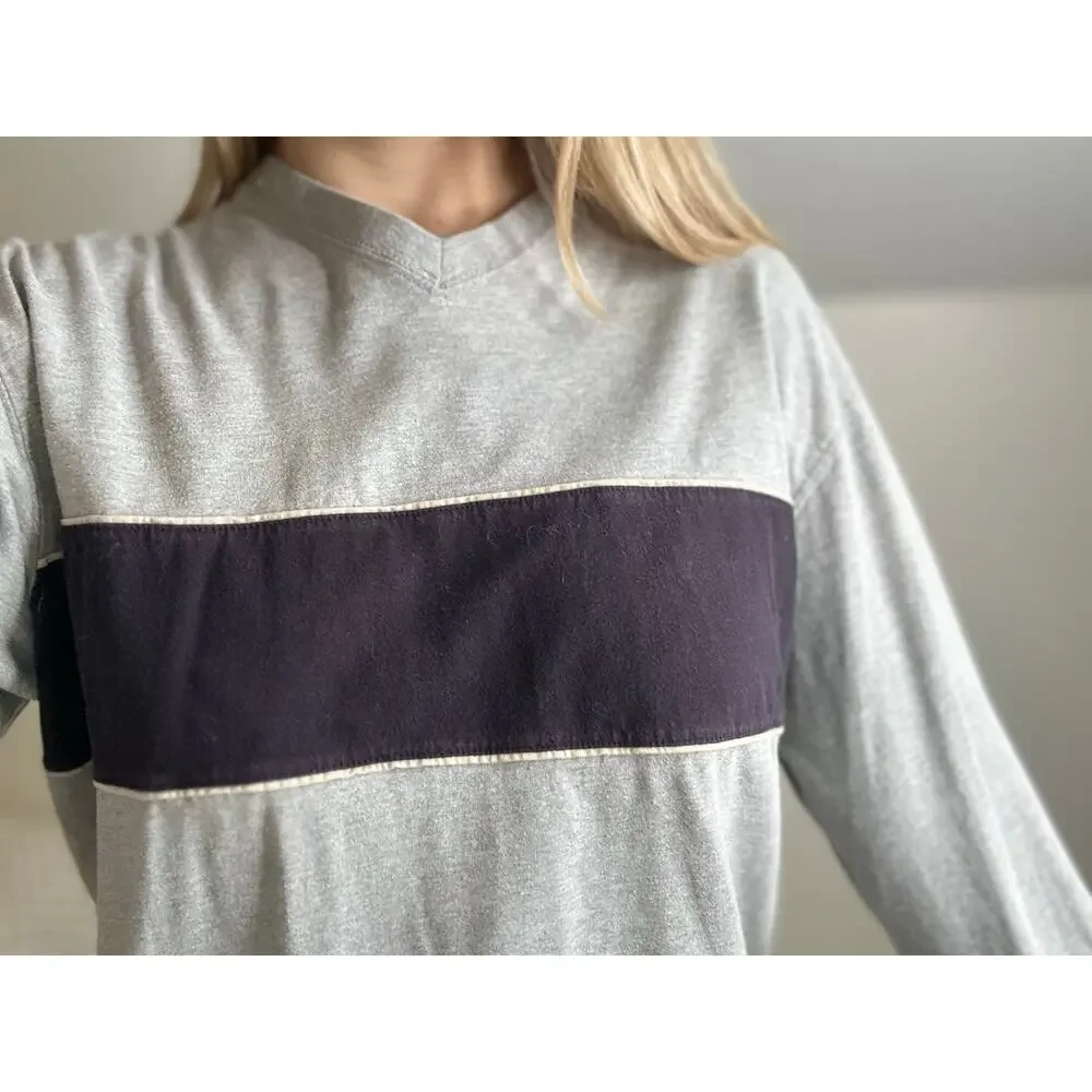 Abercrombie: Vintage Gray Stripe Sweatshirt